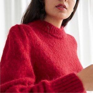 & Other Stories | Red Long-Sleeved Wool Sweater